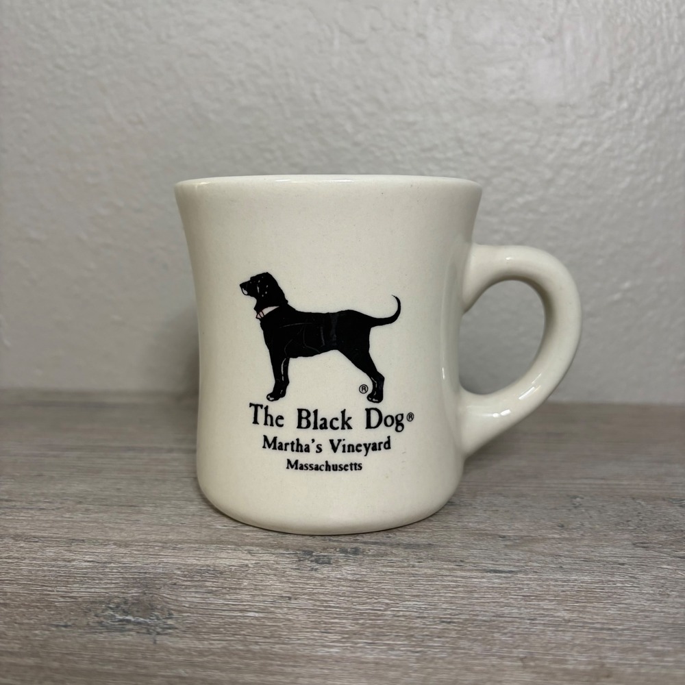 The Black Dog Martha's Vineyard Massachusetts Coffee Mug Diner Style Ceramic